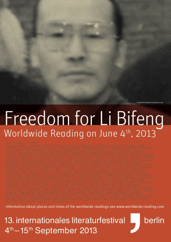 Worldwide Reading for Li Bifeng on the 4th June 2013